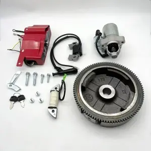Electric Start Kit Flywheel Starter Motor Switch Ignition For Honda GX390 13HP Gx160 Gx200 5.5Hp 6.5Hp  GX270 GX240 Engines